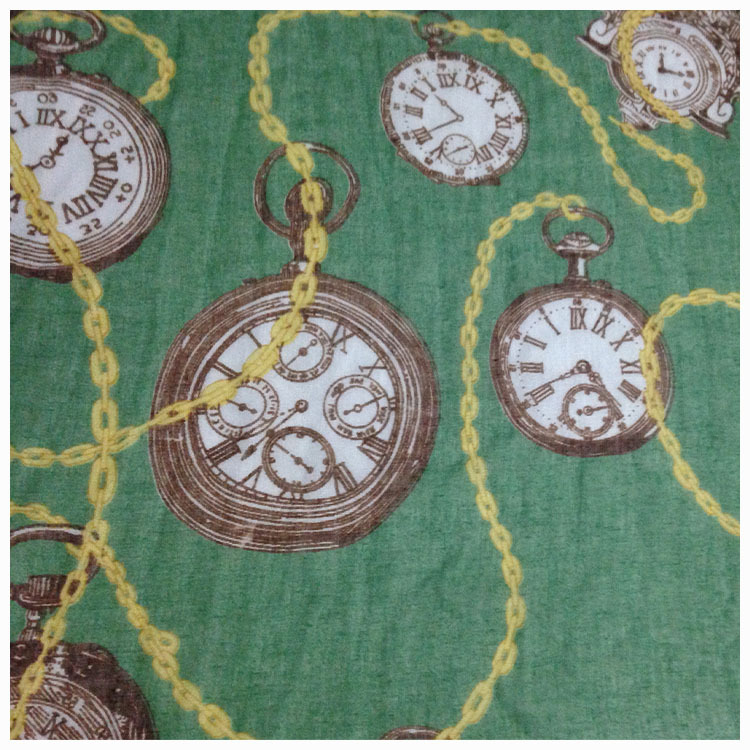 厂家直销平纹印花布服装 女装围巾圆网印花布现代印花面料