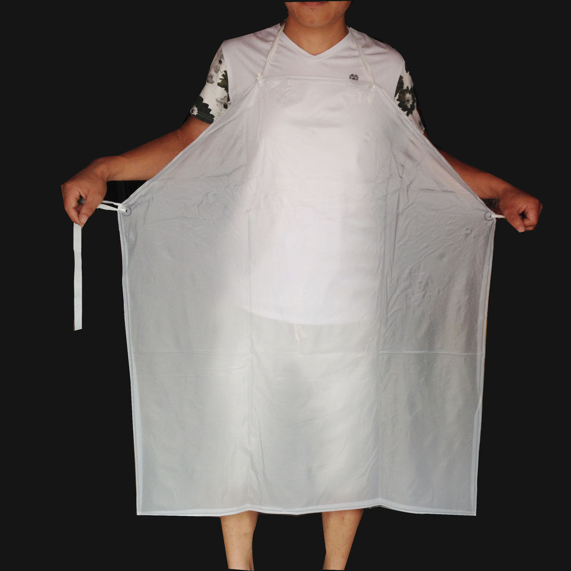 防水防油劳保围裙食品厂用PVC薄透明白劳保围裙厨房防水围腰批发