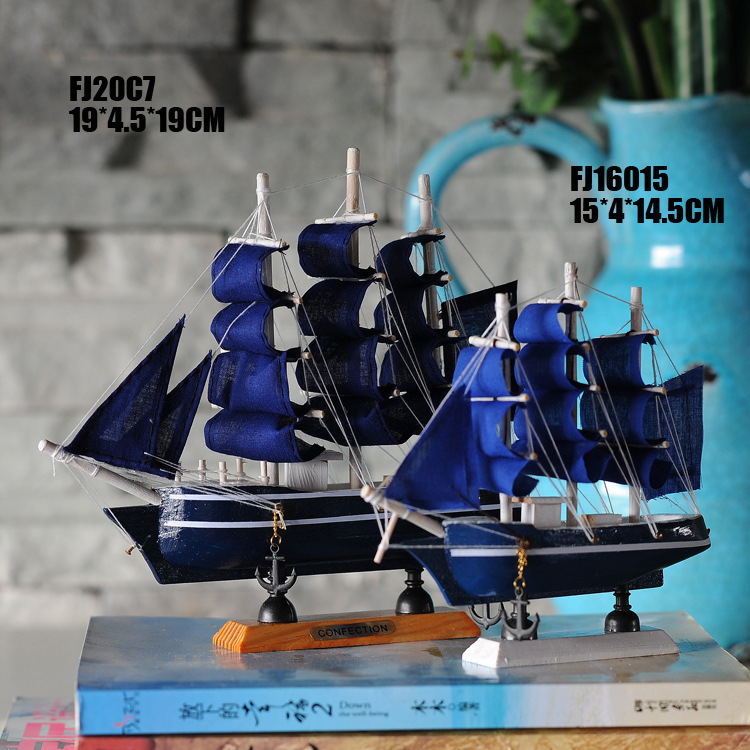 20cm模型帆船 工艺帆船 家居饰品 木质船 生日礼物 海洋FJ20详情34