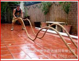 供应 38mm 50mm 三股剑麻体能训练健身绳 战斗甩绳 拔河绳 粗棕绳