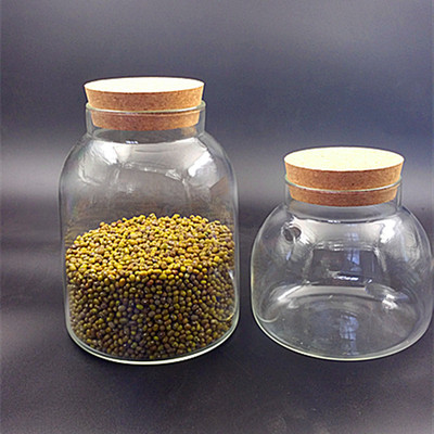 Manufactor Direct selling Flat drum Glass Storage tank Candy Candy bottle scented tea Sealed bottles Glass A bottle of honey Caster