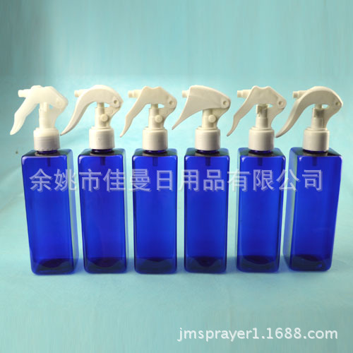 供应240ml蓝色四方瓶 pet喷瓶 手握式喷雾瓶 园艺工具