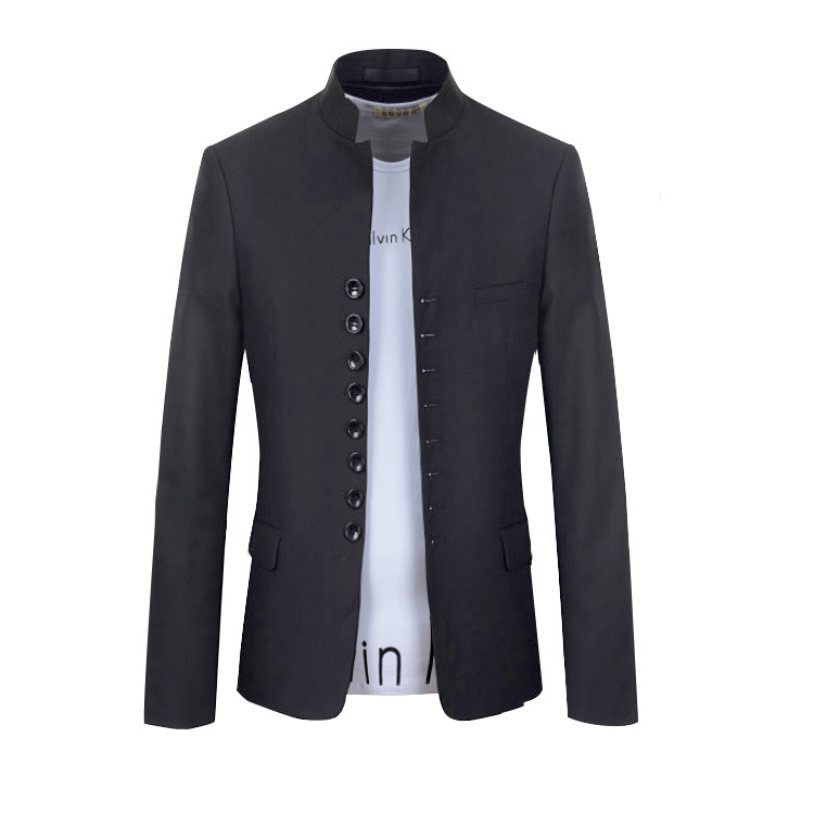 National Style Men's eight button standing collar Zhongshan suit retro men's standing collar suit autumn and winter men's suit top