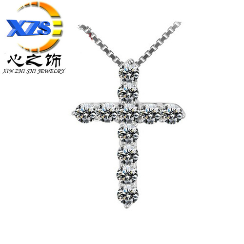 Cross pendant, simple style, European and American simple diamond pendant, versatile necklace, clavicle chain supply manufacturer