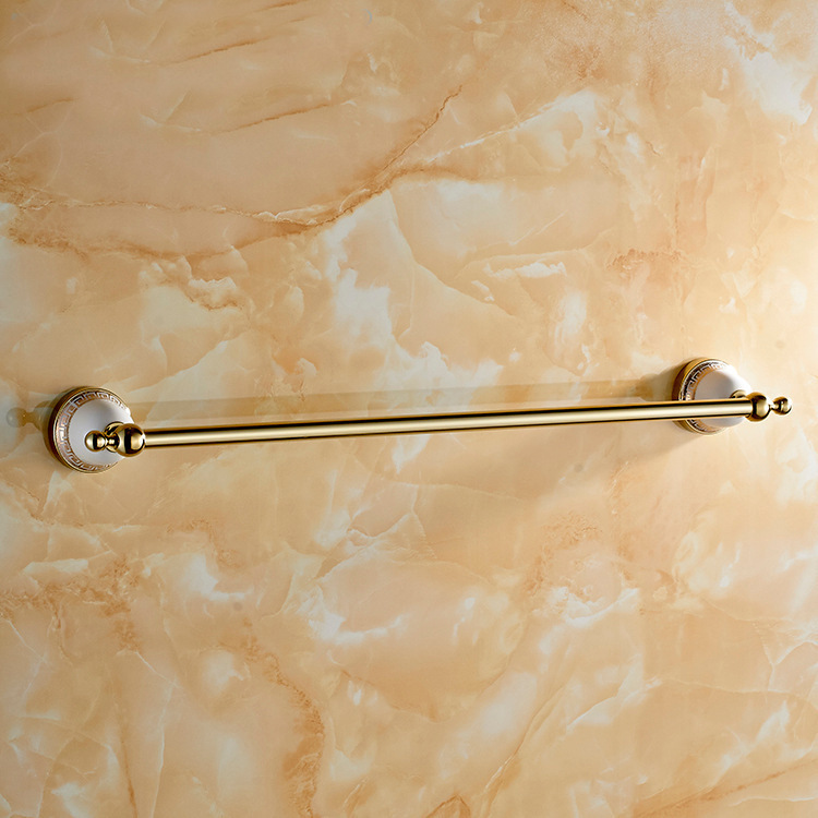 Single bar towel rack towel bar gold-plated single bar ceramic towel bar gold-plated towel rack high-grade 6624GP Single bar towel rack towel bar gold-plated single bar ceramic towel bar gold-plated towel rack high-grade 6624GP