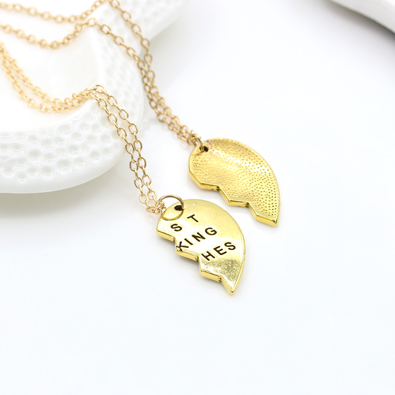 The new pendant necklace Best Fucking Bitches broken heart necklace wholesale