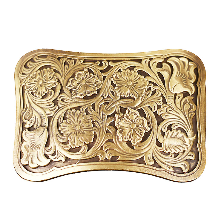 厂家直销男女皮带扣黄铜腰带扣美国谢里丹唐草花纹板扣款批发