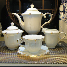 歐式居家11頭骨瓷咖啡具套裝餐廳陶瓷下午茶壺杯碟糖盅奶缸跨境