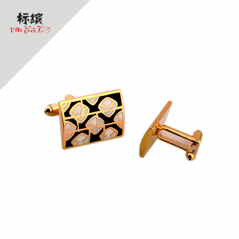 French Enamel Cufflinks Men's French Buttons Factory Custom Square Cuff Buttons Enamel Jewelry Manufacturer