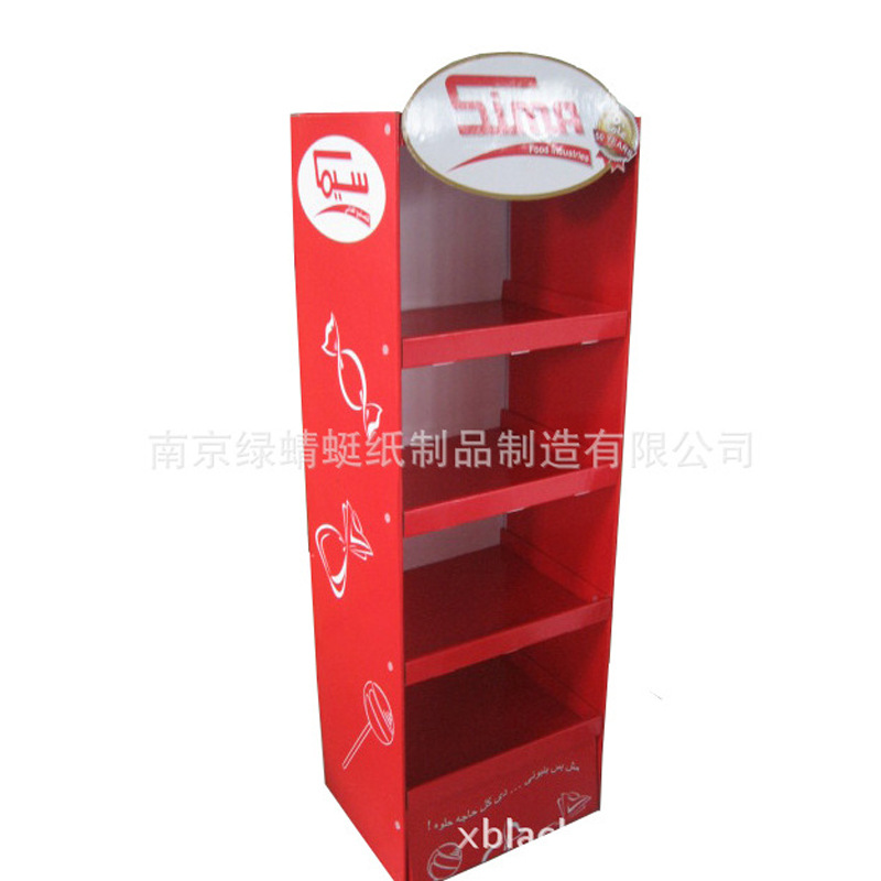 饼干蛋糕纸货架 落地式超市零食展示架 瓦楞纸展架