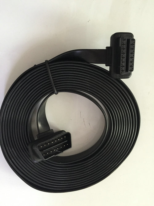 批发 汽车OBD延长线超薄 5米 16芯公对母弯头扁线OBDii2 L型满芯