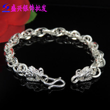 盛兴990足银饰品龙头手链 粗版 时尚个性霸气999纯银潮男士款