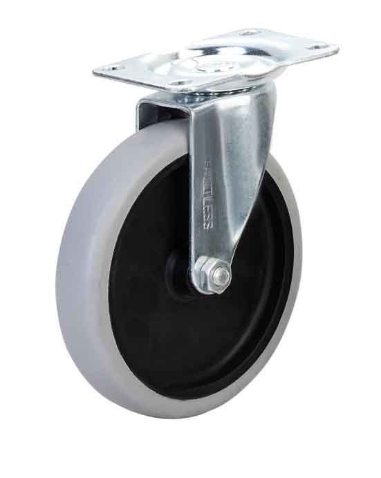 大胜工厂直销品质三包 5寸平底式TPR静音酒店餐车多用途推车脚轮