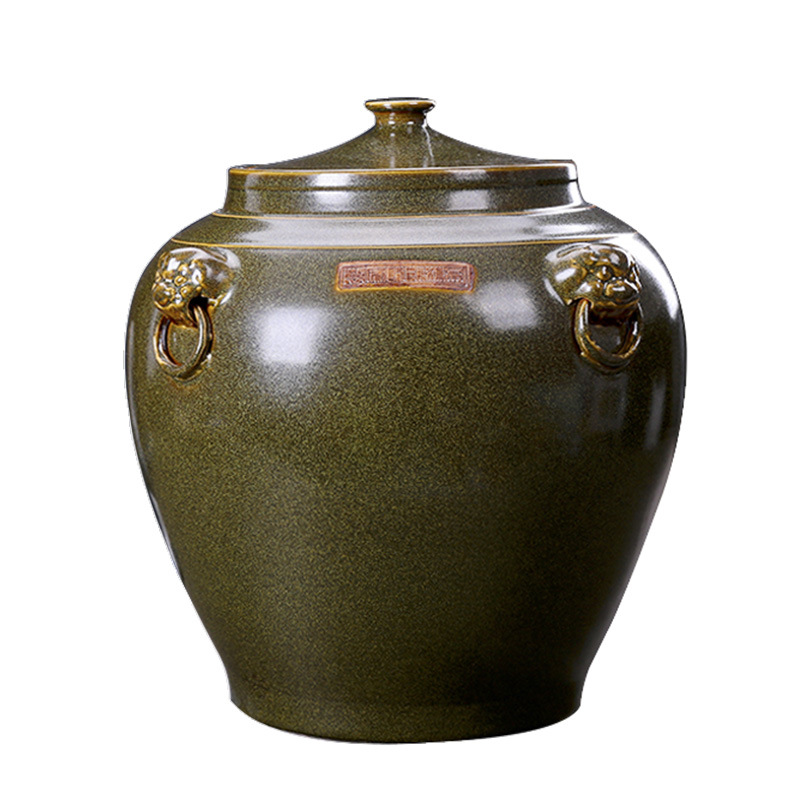 Jingdezhen Ceramic Rice VAT Rice barrel With cover Wine jar Cylinder Tea end Wine Jar Water tank 30 Jin 50 Jin 100 Jin