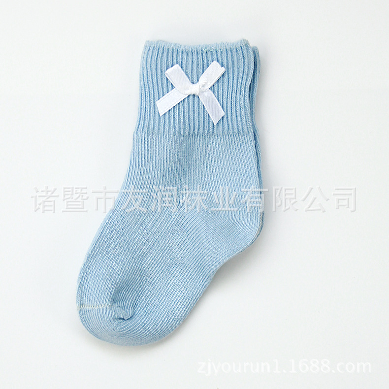 Algodón peinado anti-pilling suave aguja DOBLE BOCA suelta calcetines de bebé lindo arco dispensación antideslizante calcetines de los niños