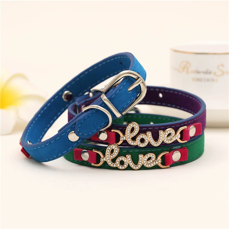 Европа и США трансграничный модный ошейник с буквами для собак 1,5 широкополосный кожаный с дрелью ошейник для домашних животных тяга кулон