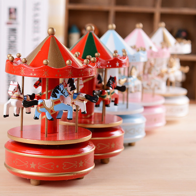 City of sky merry-go-round Music box lovers originality A birthday present European style Steeple Clockwork The music box