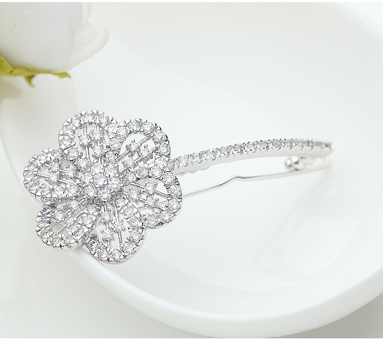 Zircon Fashion Simple Flower Hairpin display picture 6