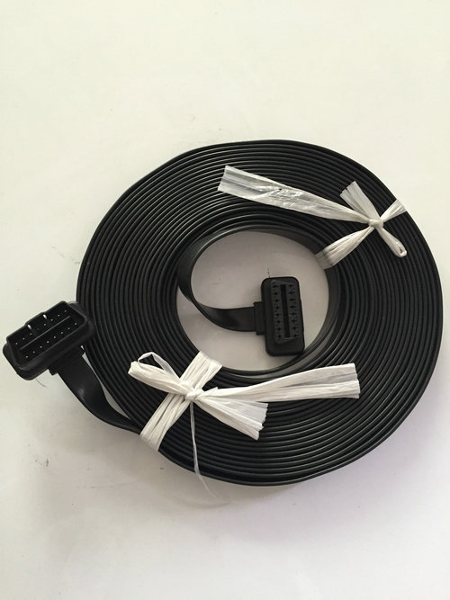 批发 汽车OBD延长线超薄 10米 16芯公对母弯头扁线OBDii2 L型满芯