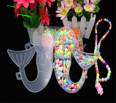 美人鱼盒装串珠玩具diy儿童幼儿亲子手工益智科教玩具水晶珠批发