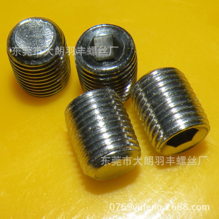 SUS304不锈钢平端细牙M10*1.0*12mm紧定螺钉细牙无头内六角螺丝