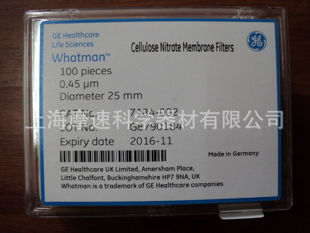 Whatman 7184-002硝酸纤维素膜25MM 0.45UM