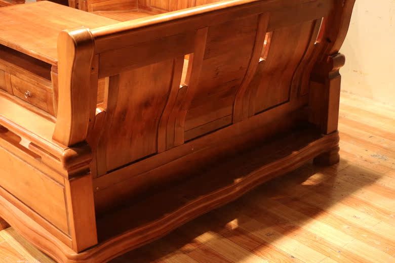 7件套实木沙发 单人三人组合沙发 实木中式沙发 香樟木沙发668