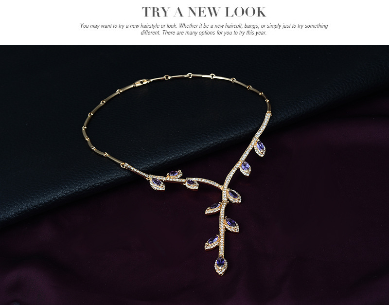 wedding banquet creative branch necklace earrings bracelet ring set