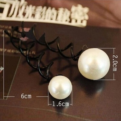 Manufacturer's Korean version flower bud headband ballerina head pearl spiral clip rotating hair clip wholesale set of one pair