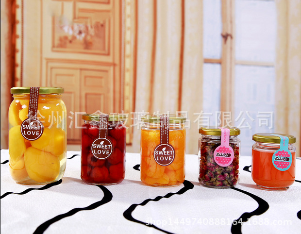 195-750酱菜玻璃瓶 燕窝瓶 罐头瓶 芝麻酱瓶 辣椒酱瓶 玻璃瓶