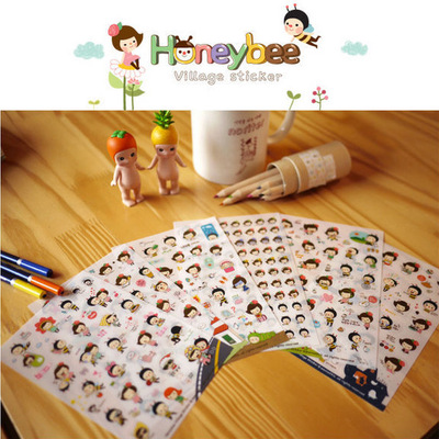 DIY album parts Sticker Honey Bee Bee Girl lovely Transparent stickers suit 6 into