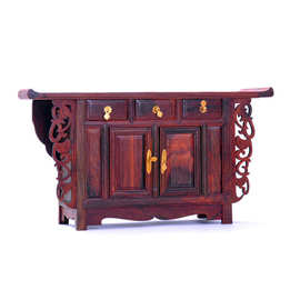红木工艺品明清微型缩中式小家具模型红酸枝两门柜底座摆件批发