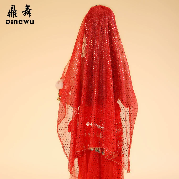 Children's Belly Dance Veil & Headdress Set, Chiffon or Sequin, 110×70 cm, One Size