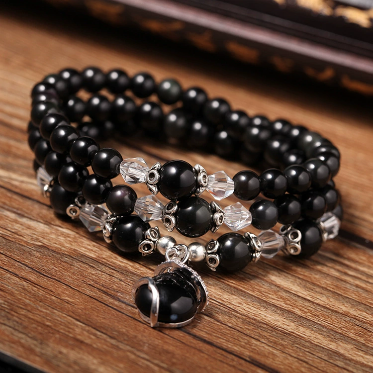 Rainbow natural water, crystal bracelet, fashionable accessory, 6mm