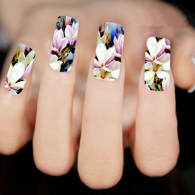 Cross-border Explosions Nail Art Watermark Full Sticker Water-based XF Simulation Flower Nail Decal Pen Flower Nail Jewelry