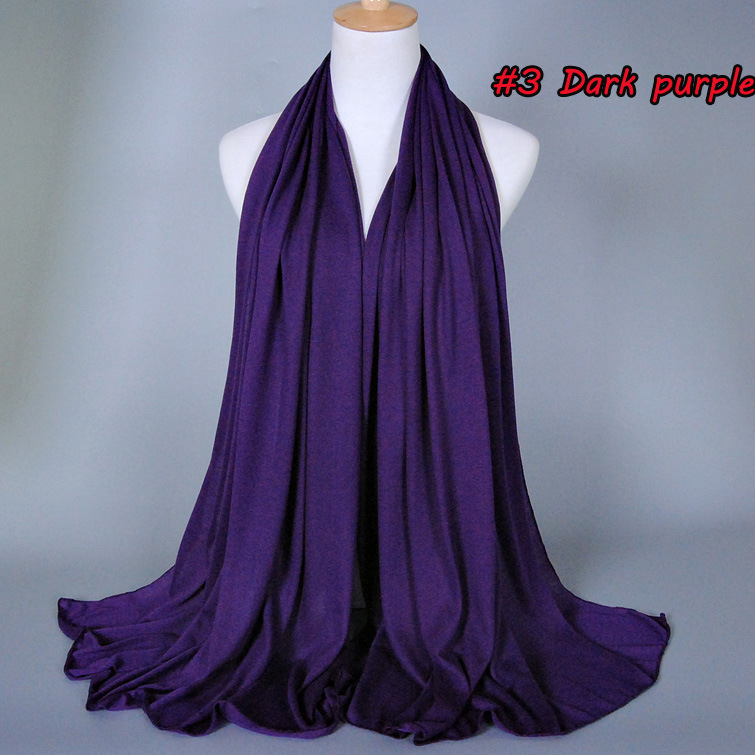 #3深紫 新款民族风围巾单色汗布BS82
