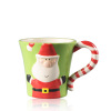 Creative hand -painted Christmas cup Ceramic Claus Coffee Cup Coffee Cup Christmas Snowman relief mug