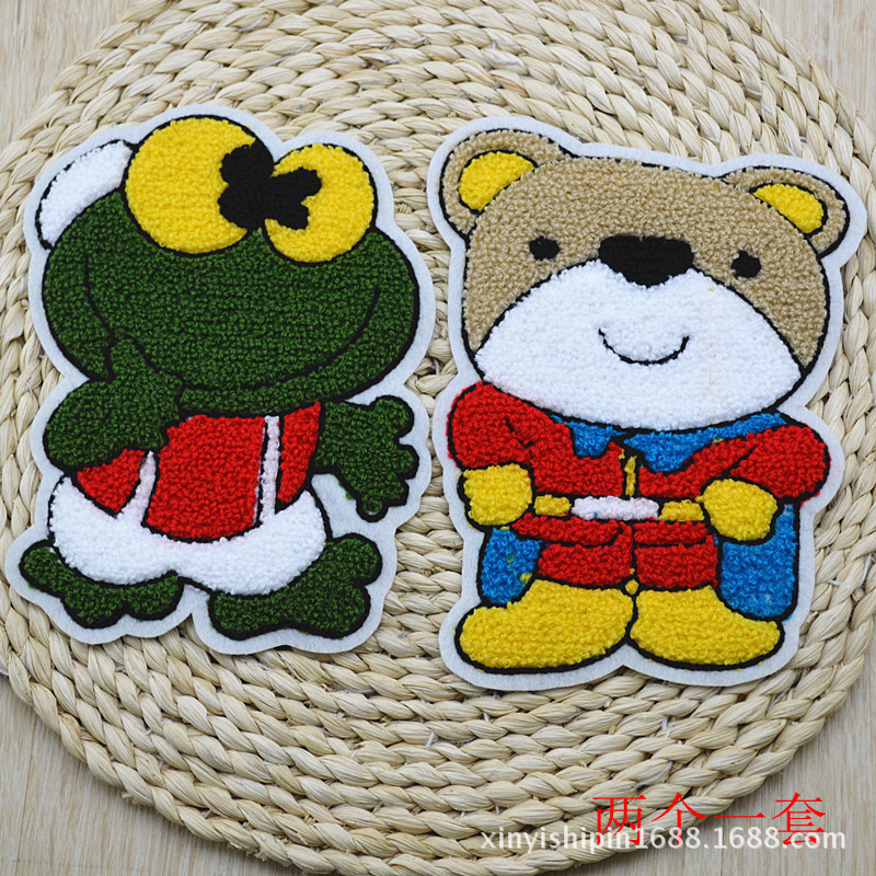 厂家直销精美毛巾绣布贴字母系类卡通款布贴刺绣补丁贴批发手缝款