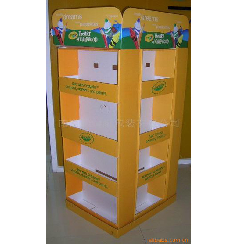 超市零食纸促销台 宣传展会纸展架 立式地堆展示架