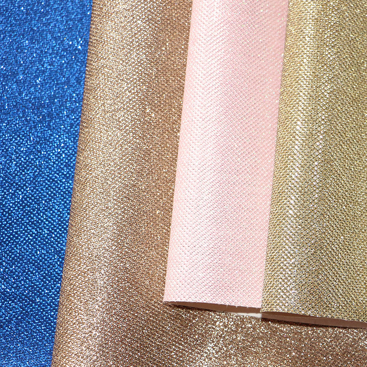 金葱粉闪光特殊箱包KTV背景墙装饰材料 细网格利特PU皮革面料批发