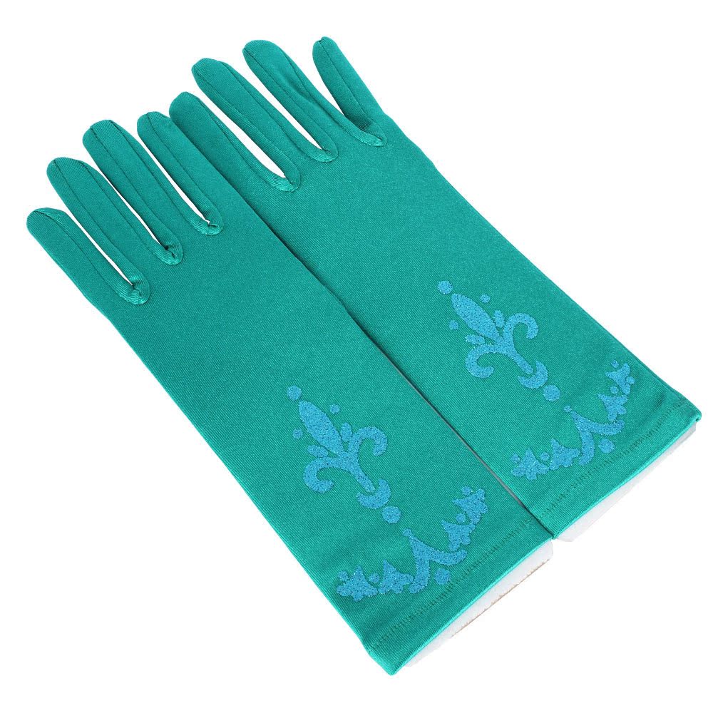 Gants De Princesse En Satin Bleu à Paillettes - Taille Unique Enfant 4-12 Ans - Pour Anniversaire, Fête, Carnaval