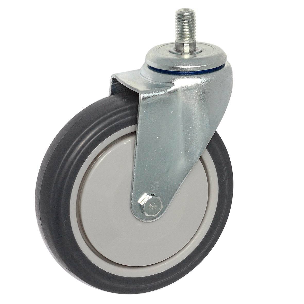 大胜5寸TPR静音轴承美式购物车超市手推车万向脚轮 高耐磨