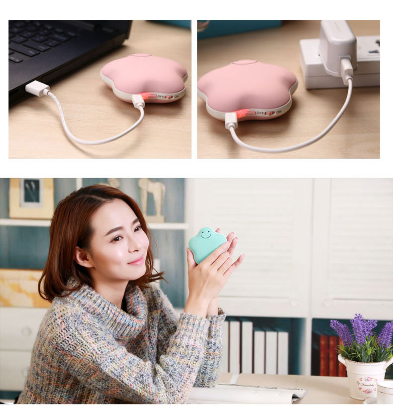 Lovely lucky star Macarons hand warmer charging warm baby USB mini electric heater explosion proof electric hot hot cake, random style10