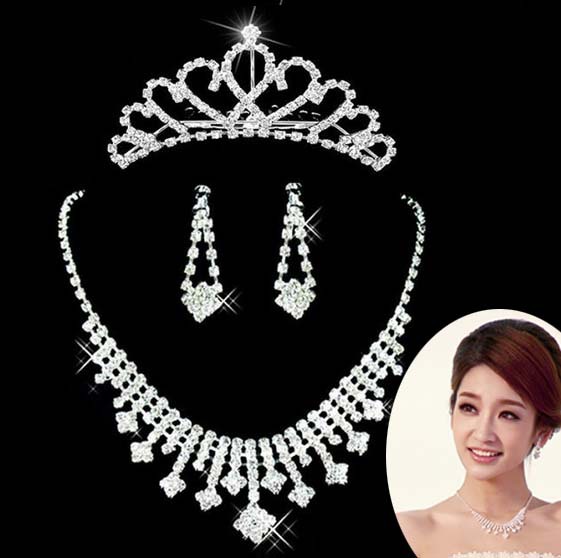 韩版新娘项链三件套婚庆首饰套装 时尚饰品厂家直销批发|ru
