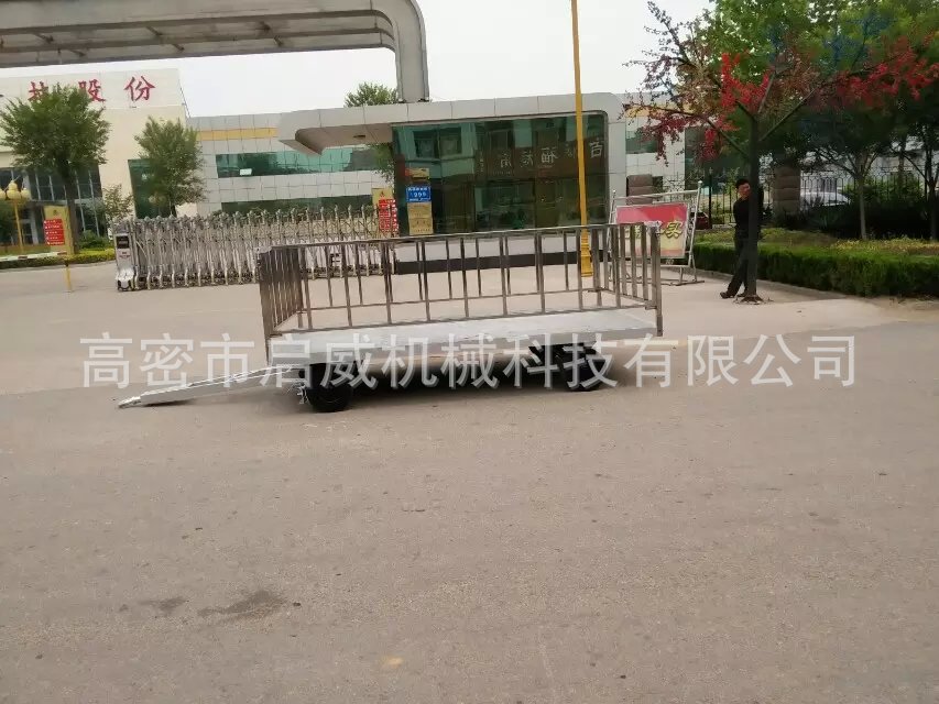 厂家货源  2吨不锈钢拖车  不锈钢底板      牵引平板车厂家