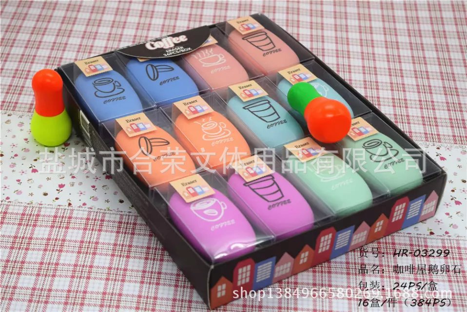 Café Eraser creativo japonés papelería caucho guijarro para estudiantes regalos al por mayor personalizados