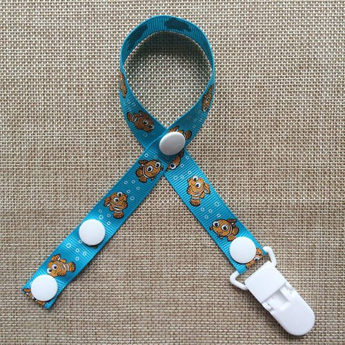 Children's pacifier chain teething toy anti-fall chain clip rope strap thread printed ribbon animal and plant series 