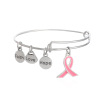 Anti -breast cancer logo faith, love, hope pink ribbon pendant can adjust the spot batch of bracelets