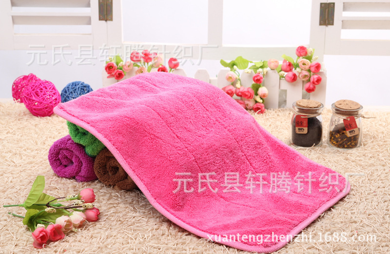 Manufacturers specializing in the production of 30*40cm edging Coral fleece thickened towel floor towel