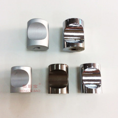 Aluminum alloy drawn bright finish furniture cabinet handle modern minimalist metal thick single hole wardrobe shoe cabinet handle